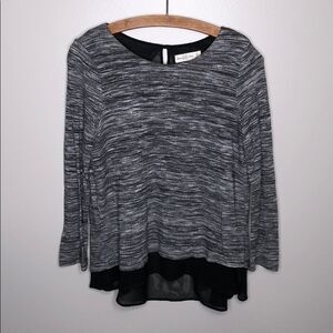 Abercrombie & Fitch Gray Black Long Sleeve Blouse
